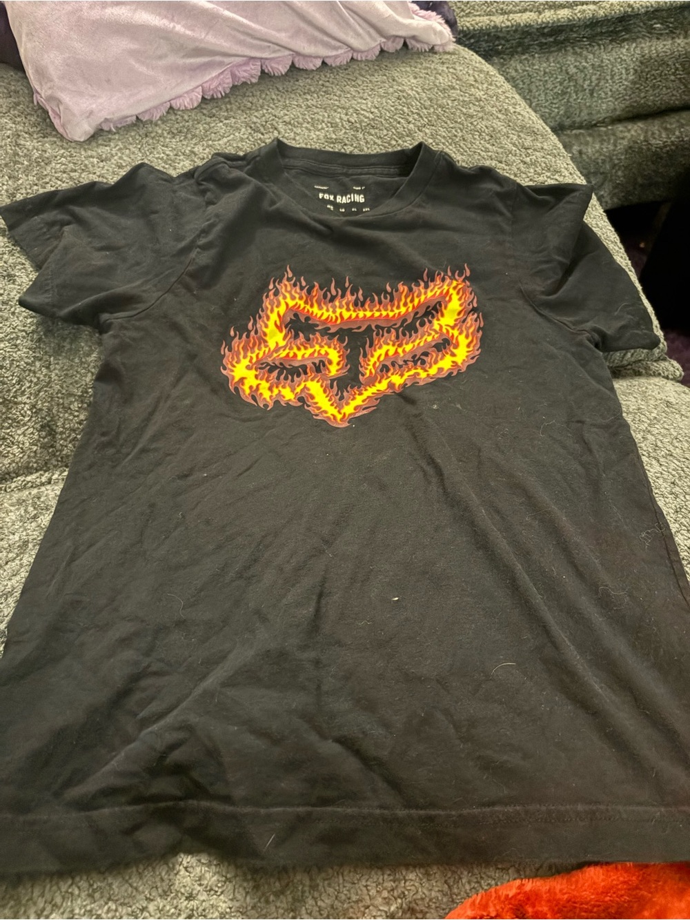 Fox Racing Black Tee with White Logo
